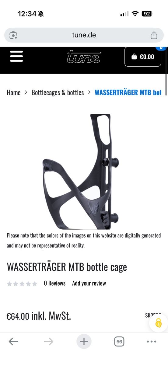 Pezzi di ricambio: 2x Tune Carbon Bottle Cages - WASSERTRÄGER MTB bottle cage – Usato da Zürich venduto da JAGD-bikes 4