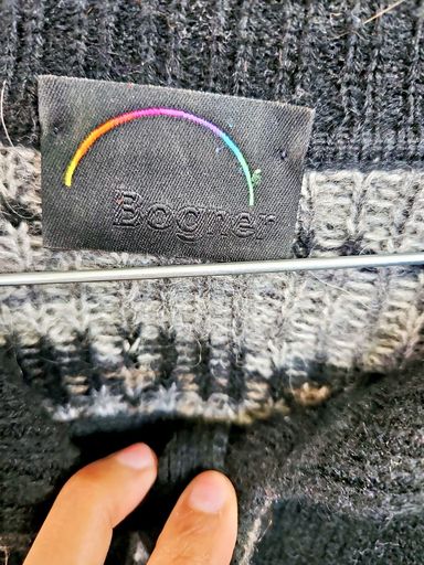 Bogner Maglioni & Felpe: Bogner Wollpullover mit Aztekenmuster - Schwarz & Grau – Usato da Zug venduto da vinokilo 4