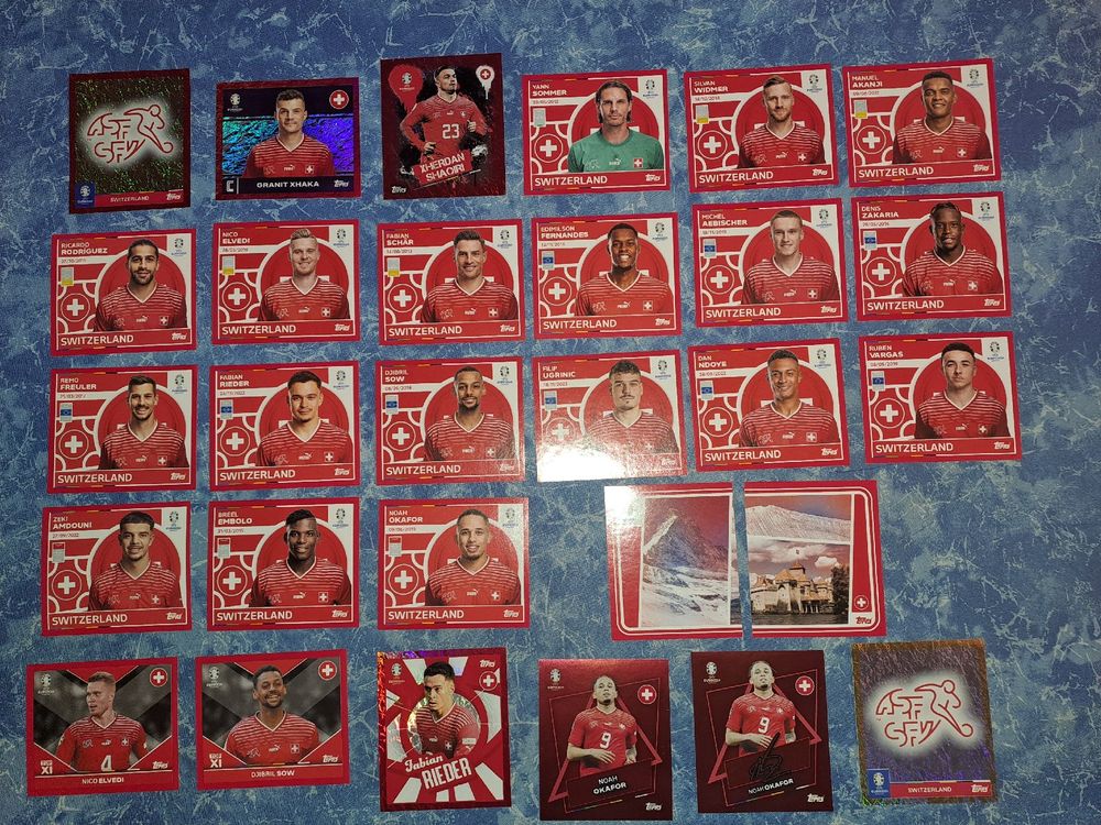 Topps UEFA Euro 2024 Sticker Schweiz komplett Kaufen auf Ricardo