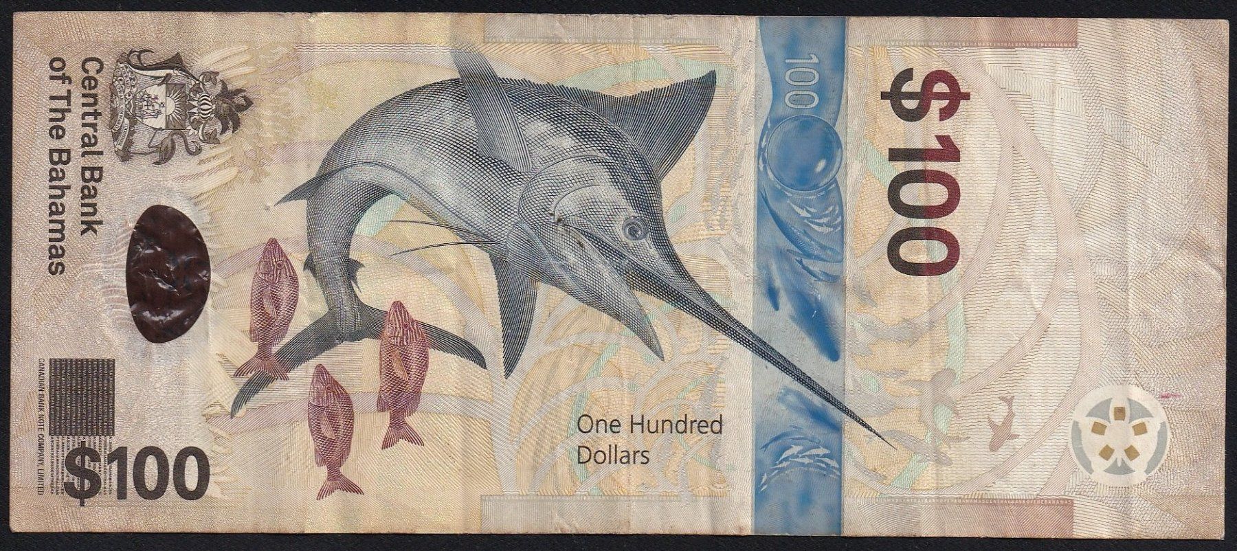 Banknoten: Bahamas 100 Dollars 2021 – Gebraucht aus Brugg AG von banknoten_muesli 1