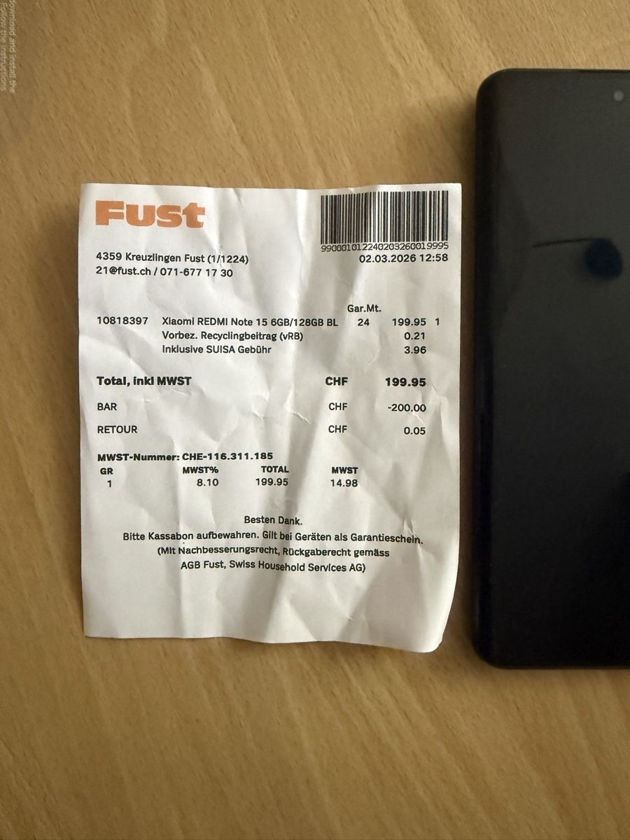 Xiaomi Portables: Handy redmi Note 15  – D'occasion à Münsterlingen par abd_6v2z 2