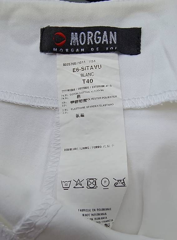 Morgan Gonne: Jupe crayon blanche Morgan T40 comme neuve – Usato da Genève venduto da Brachiopode 1