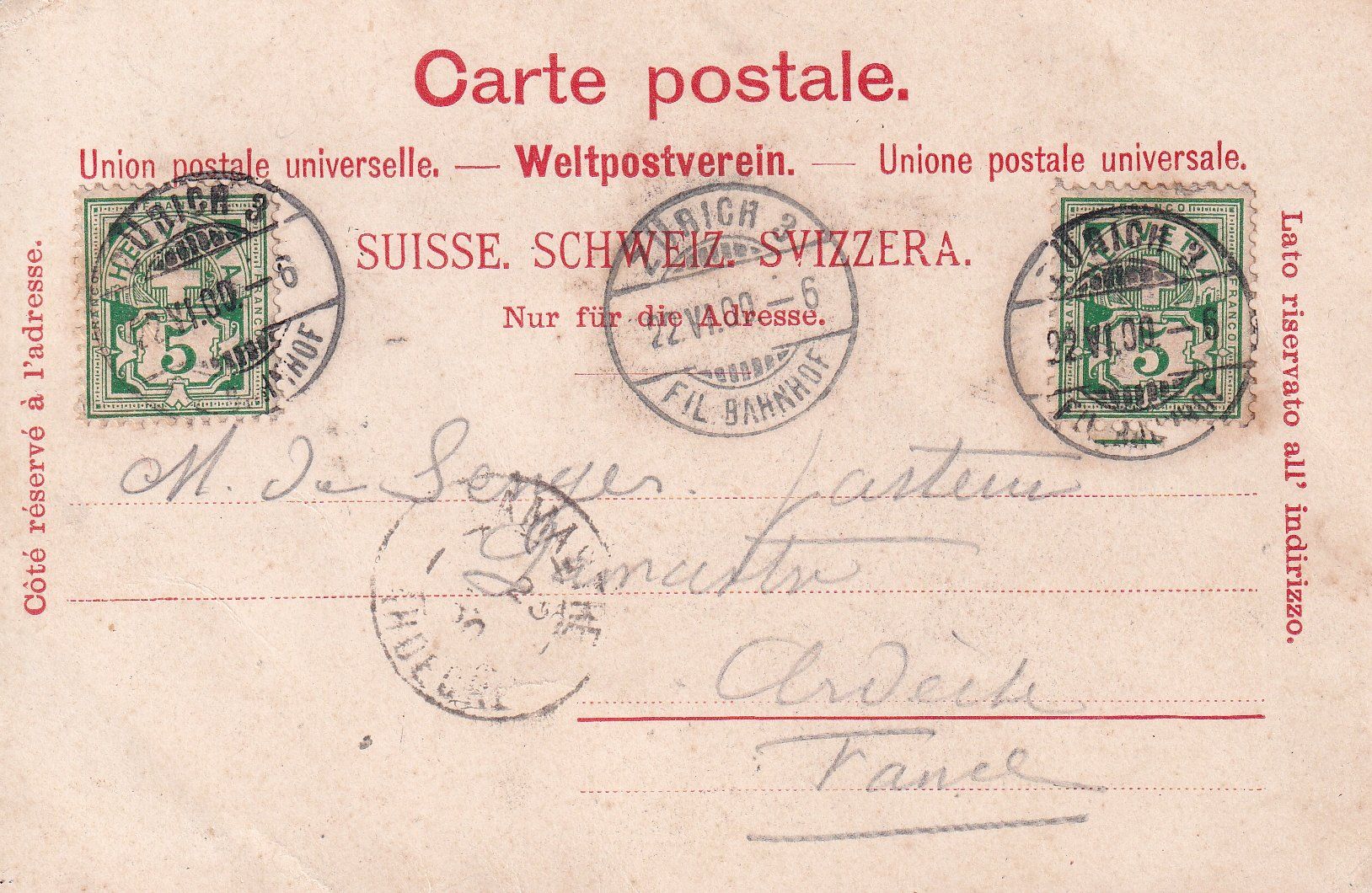 Cartoline postali: Männedorf   ZH       um 1900 – Usato da Brig venduto da Valcards54 1