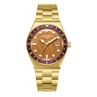 🇬🇧 ®Lee Cooper Herrenuhr Edelstahl 40mm Gold Quartz NEU