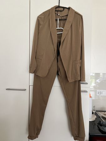 Jerseyanzug Damen Set braun Grösse S