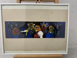Dietrich Fricker (1928-2011) Fasnacht Bild Gemälde