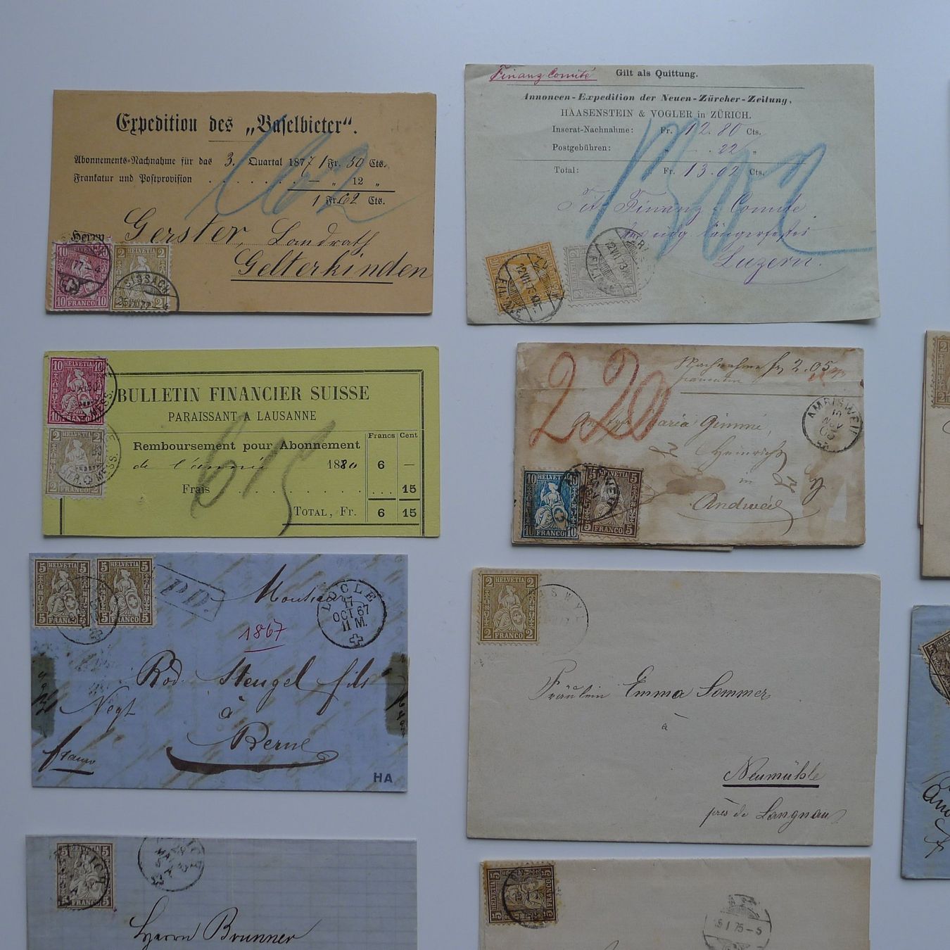 Tutti i francobolli: Sitzende Helvetia, kleine Briefe-Sammlung – Usato da Ebikon venduto da SilvioFreund 1