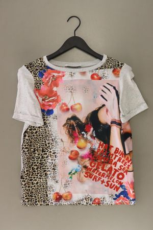Oui Printshirt Gr. 36 Kurzarm grau