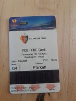 FC Basel - Genk, Matchbillett vom 04.10.2012, Top Zustand