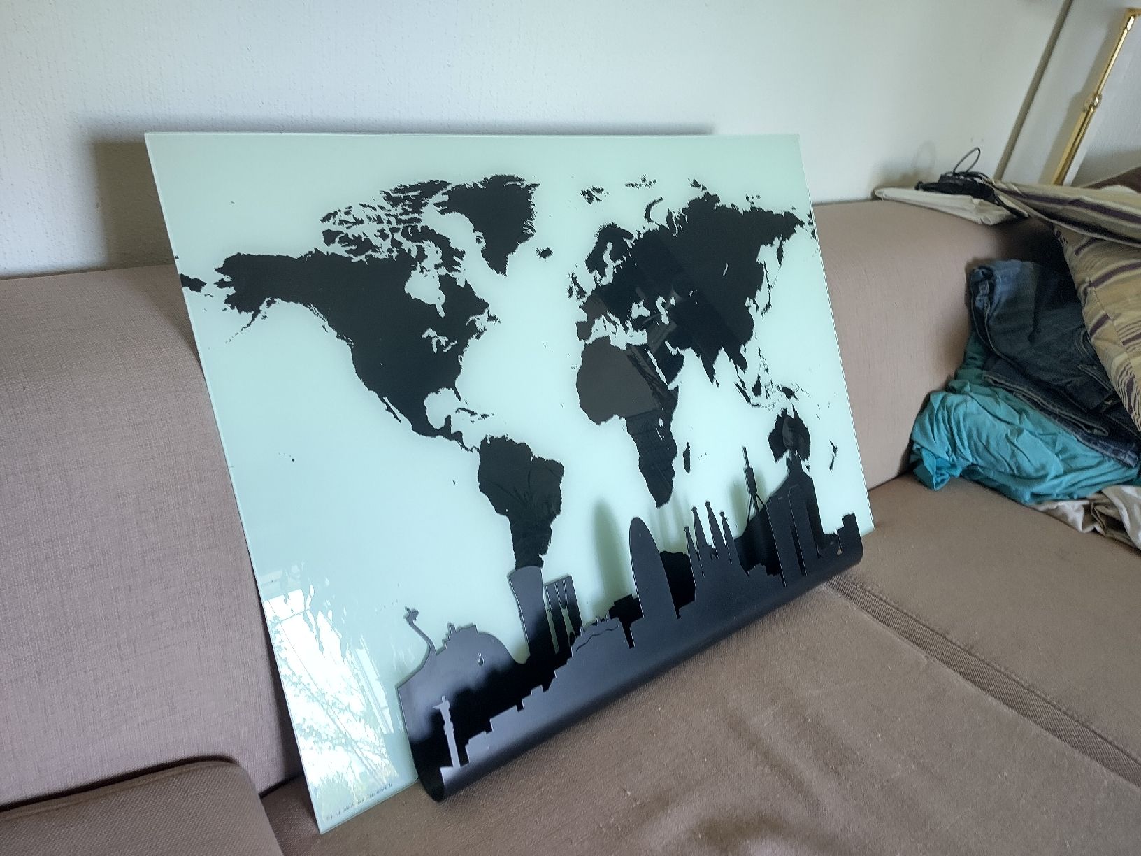 Wandtafeln: Tableau en verre mappe monde  – Neu (gemäss Beschreibung) aus Lausanne von Natamiaouw