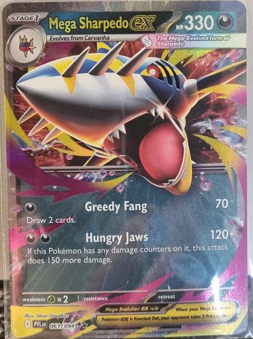 Pokémon Sammelbilder & Trading cards: Mega Sharpedo ex 🇺🇸 - PFL-061 - Phantasmal Flames – Gebraucht aus Bern von NeoSatoshi