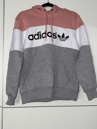 ADIDAS HOODIE IN ROSA, WEISS UND GRAU