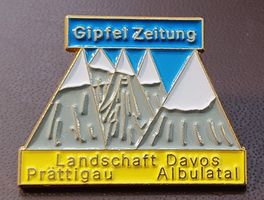 S663 Pin Gipfel Zeitung Landschaft Davos Prättigau Albulatal