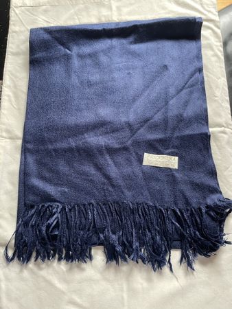Navy Blue Cashmere & Silk Pashmina Scarf - Winter Ready