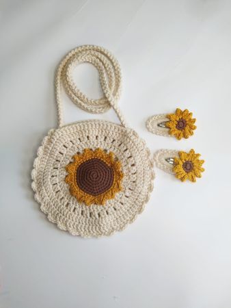 Häkel Kindertasche mit Haarspangen