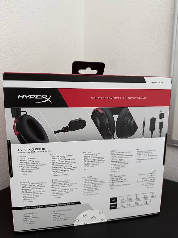 Kopfhörer: HYPERX Cloud III, Over-ear Gaming Headset Schwarz/Rot – Neu und originalverpackt aus Suhr von yk7 1