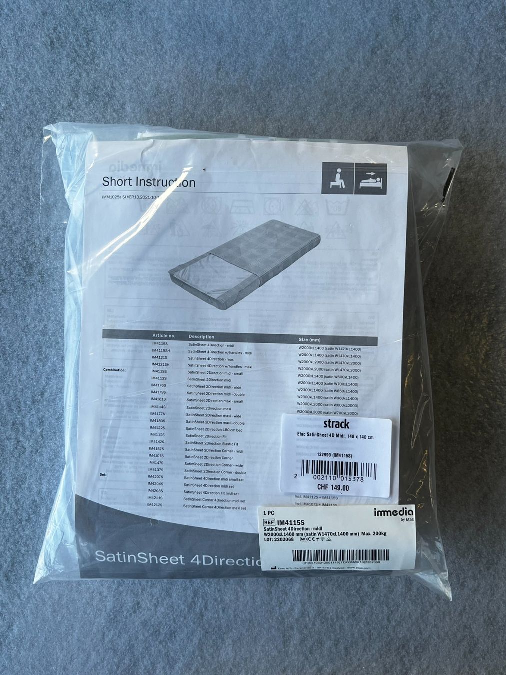 Biancheria da letto: Etac SatinSheet 4D Midi, 148 x 140 cm – Nuovo (secondo la descrizione) da Schaffhausen venduto da strack