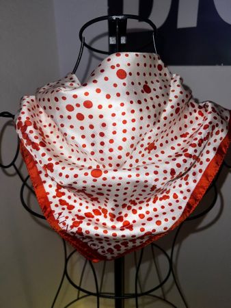 Nina Ricci Paris Seidentuch Polka Dots Vintage ca. 58x58