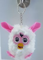 Schlüsselanhänger - FURBY - Weiss Rosa Plüsch - Neu