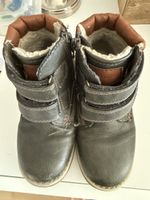 Kinder Stiefel dunkelgrau mit Klettverschluss Grösse 28