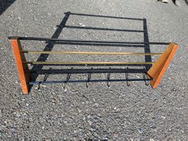 Vintage Design Wandgarderobe Hutablage Metall Holz (Teak?)