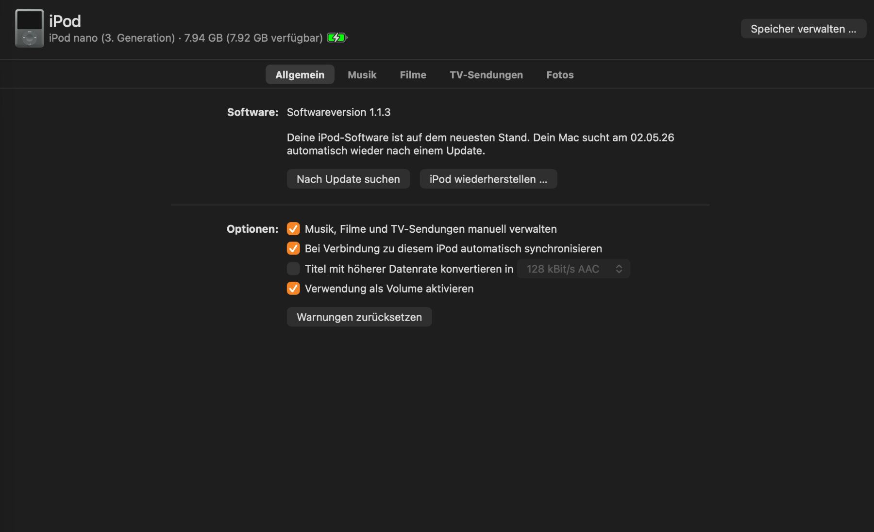 Apple Tragbarer Mediaplayer: Apple iPod Nano 3. Generation 8GB - Schwarz - Getestet – Gebraucht aus St. Gallen von KumanekoDen 2