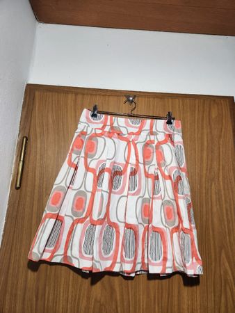 Jupe Hallhuber motif géométrique orange taille 36/38
