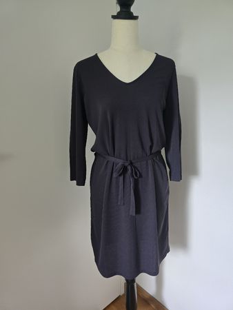 Filippa K Crepe Belt Dress XS – Dunkelgrau Acetat Bandage 