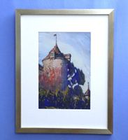 Schloss Chenaux in Estavayer, Aquarell, Künstler unbekannt