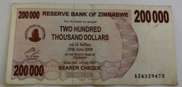 Zimbabwe 200‘000 Dollar 2008