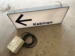 Leuchtschild Kabinen mit Anschluss Box 230V 80x35cm