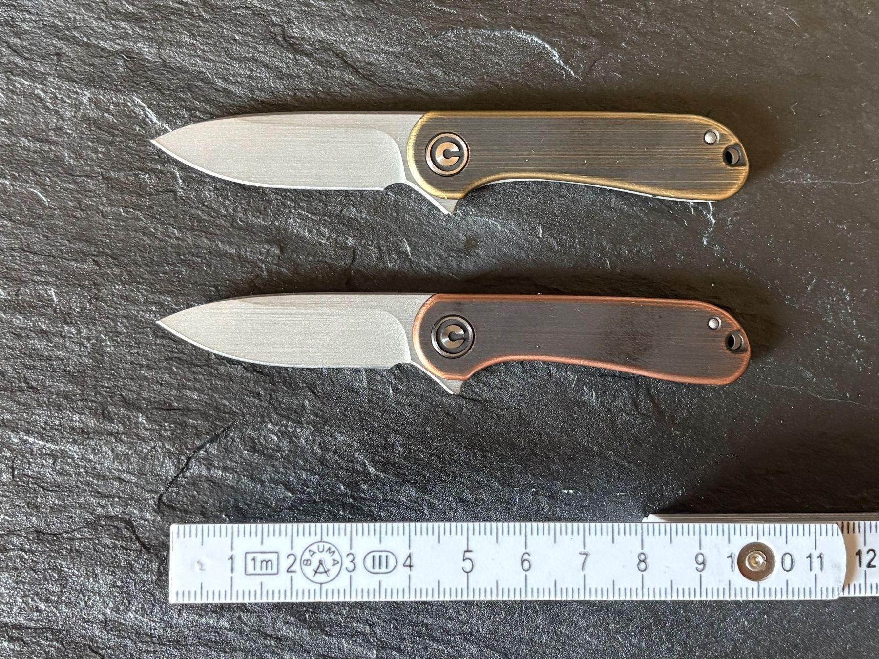Couteaux de poche: Civivi Mini Elementum Copper & Brass Set D2 mit OVP – Neuf avec emballage d'origine à Männedorf par Rarin67 1