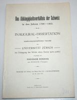 Das Abhängigkeitsverhältnis der Schweiz 1798-1803