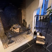 Kaminzubehör Set Gusseisen mit Kaminplatte gebraucht