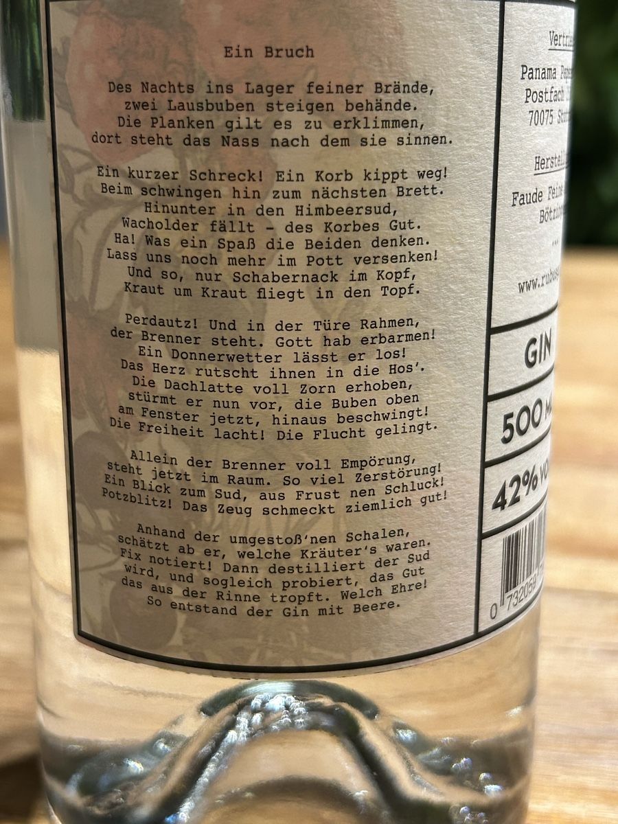 Spirituosen: Rubus Gin – Neu und originalverpackt aus Zug von Tugiumerin 1
