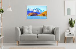 Silvaplana, Piz da la Margna, 60 x 90 cm, Echtholzrahmen