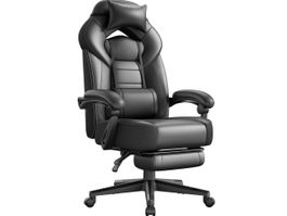 Gamingstuhl mit Fussstütze und Kopfstütze Schwarz NEXON