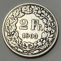2 Franken - stehende Helvetia - 1903 B (Silber .835)