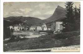 San Bernardino (GR) Dorfpartie mit Hotel an der Moesa - 1915