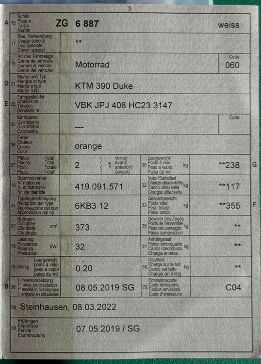 KTM Route: KTM Duke 390 ab MFK + Service und frisch bereift – D'occasion à Dielsdorf par leon_svo 8