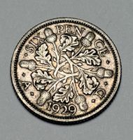 Pièce de monnaie 6 Pence George V 1929 Royaume-Uni