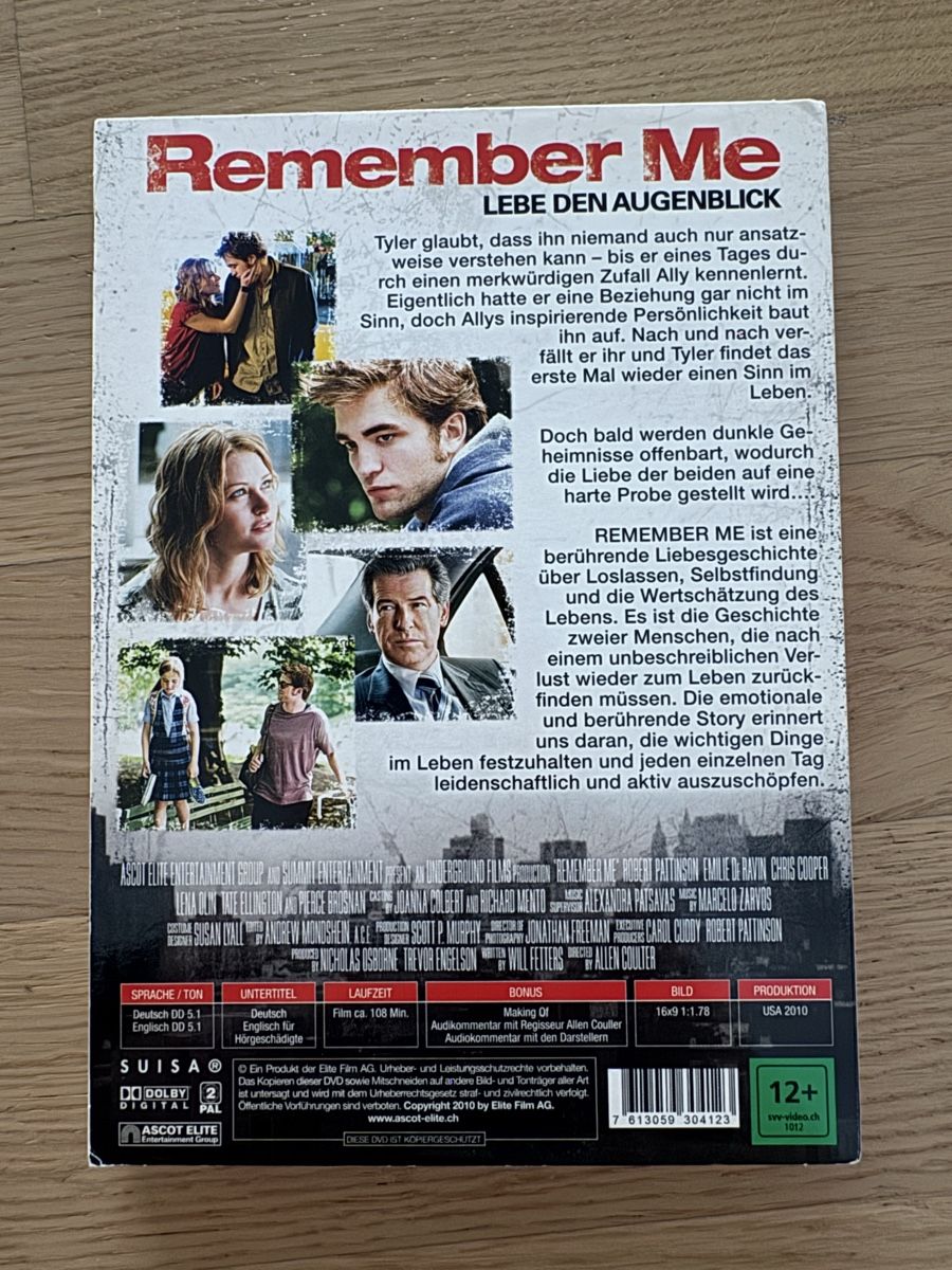 Tutti i DVDs: Remember Me DVD – Usato da Glattpark(Opfikon) venduto da laura_studer 1