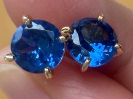 Luxus Elegante Ohrstecker Ohrschmuck Farbe: Gold/Royal blau