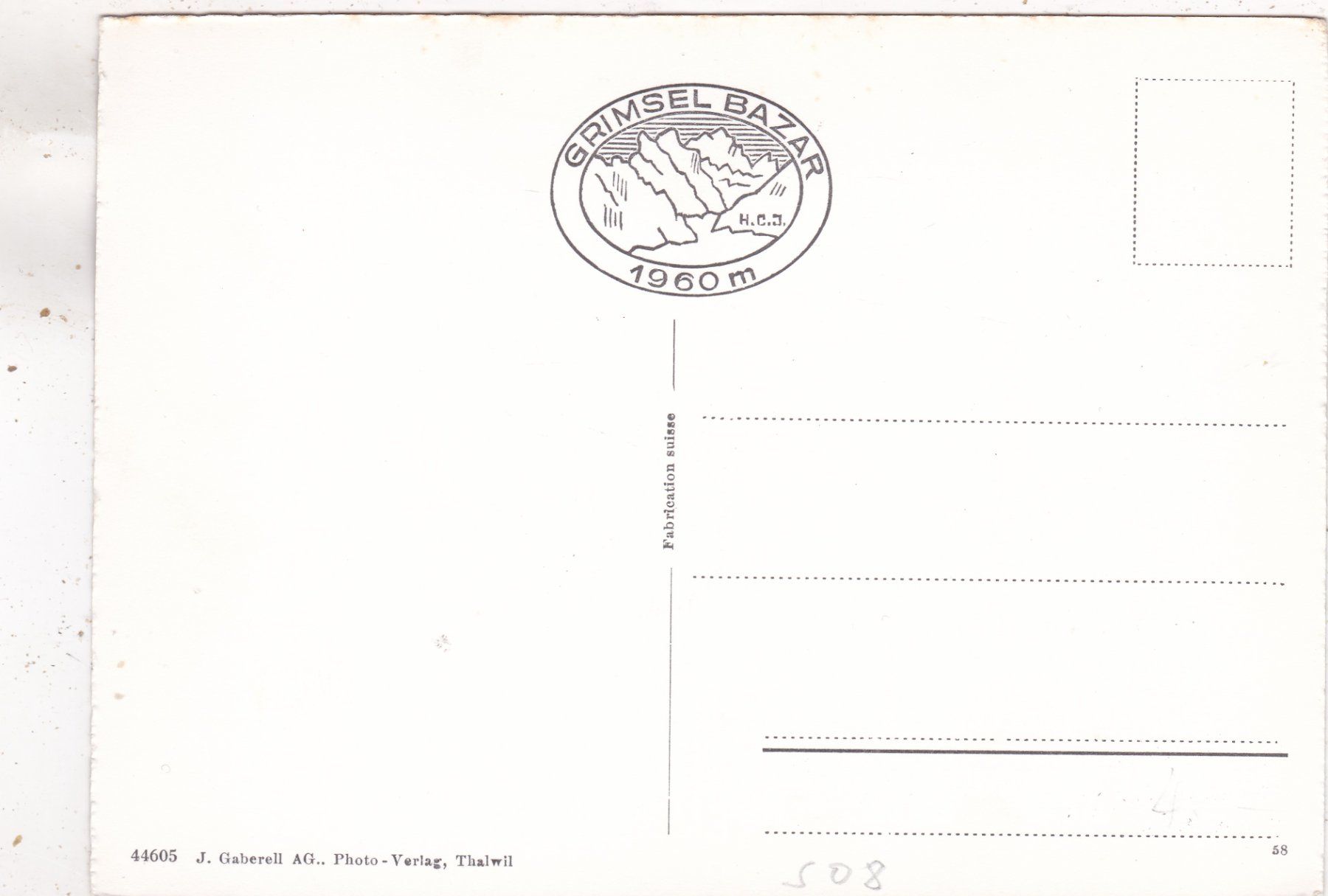 Cartoline postali: Stausee Oberaar mit Oberaarhorn Oberaargletscher Oberaarjoch – Usato da Herisau venduto da Lisegrat2008 1