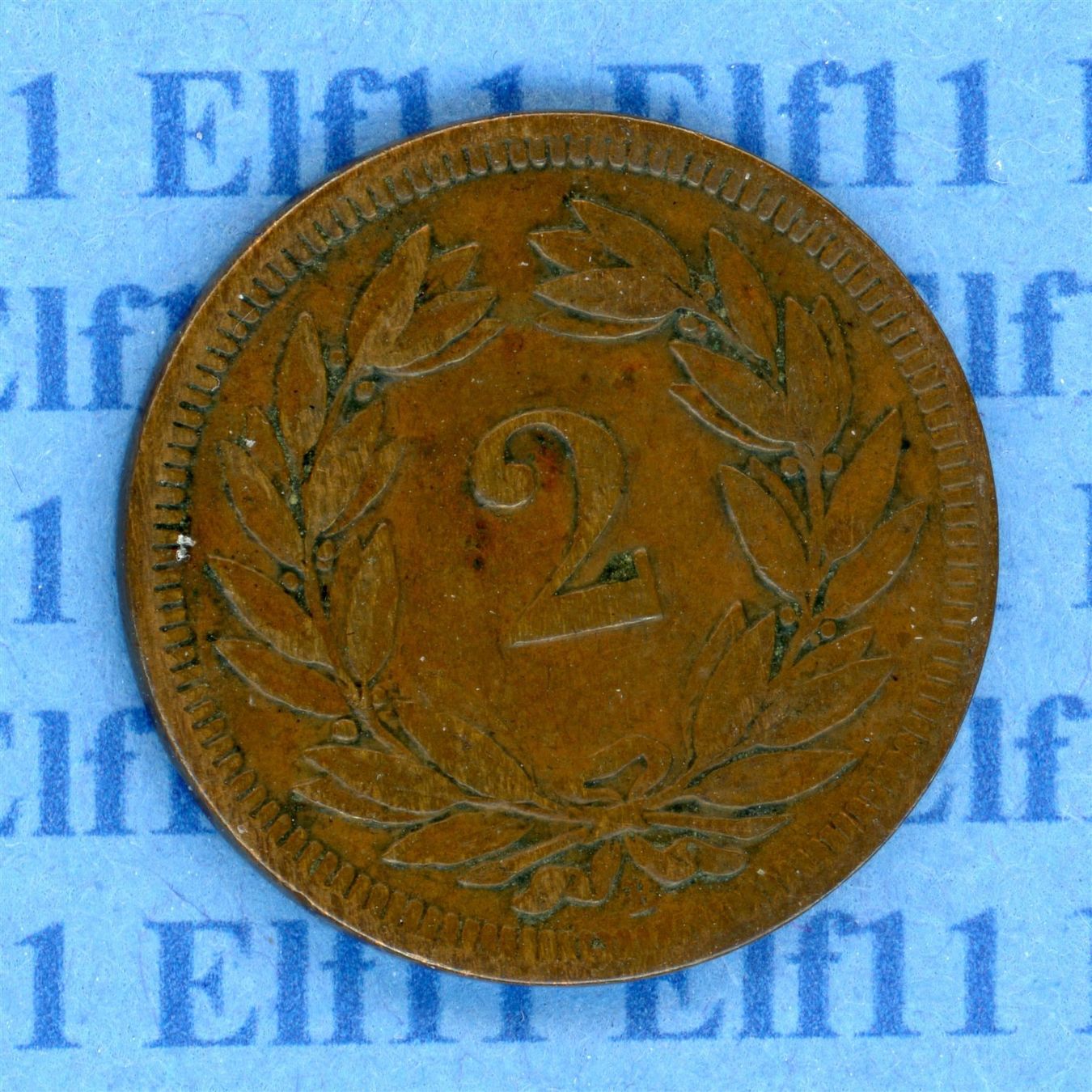 Tutti le monete: CHF___0.02 1893 ss-vz 2 Rappen – Usato da Widnau venduto da Elf11 1
