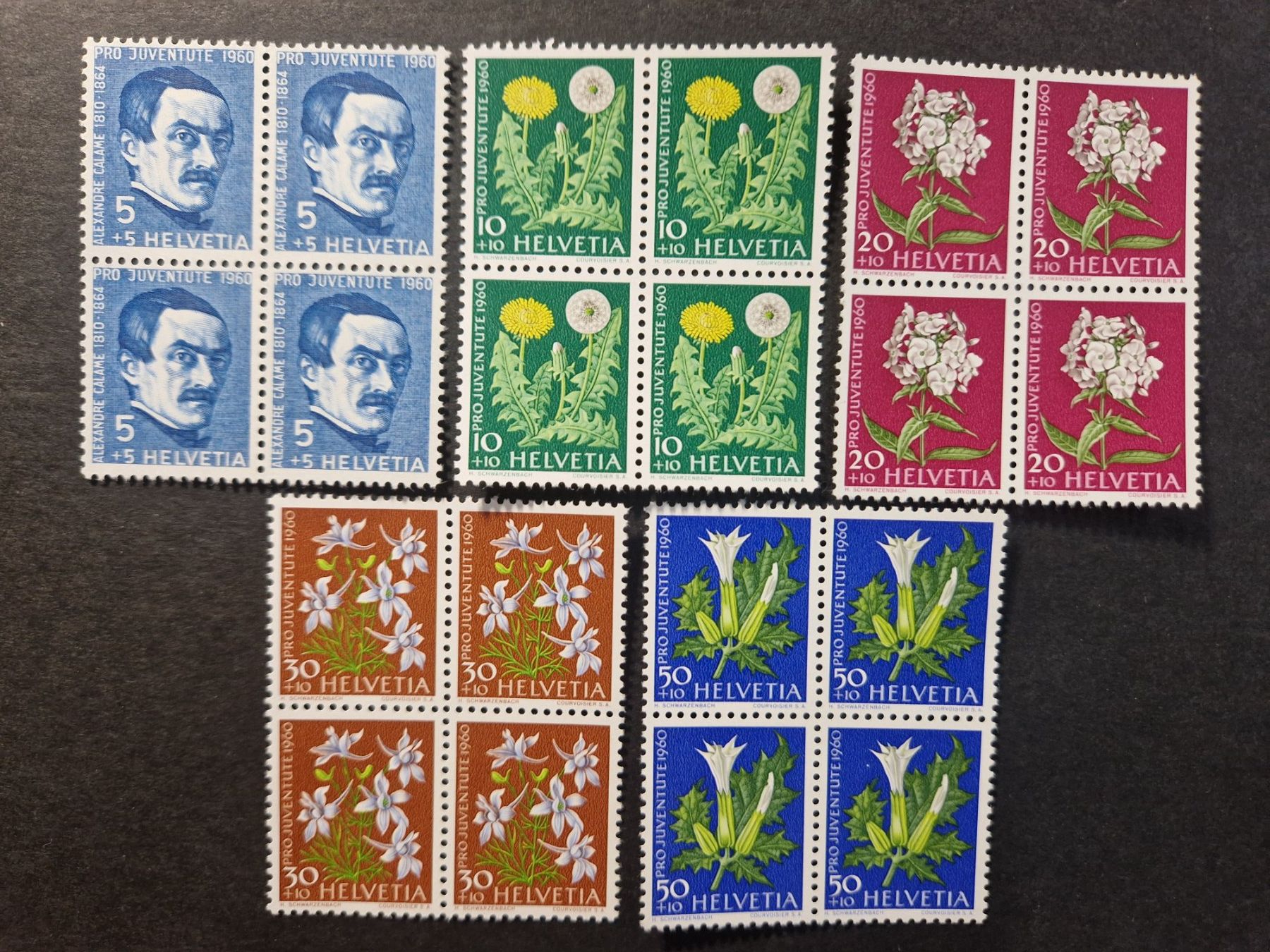 Tutti i francobolli: Pro Juventute 1960   4 block postfrisch ** – Usato da Bouveret venduto da hckoala