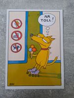 Postkarte Cartoon Zak Motiv Hund mit Eis unbenutzt