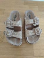 Damen Pantoletten Sandalen Beige