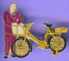PTT   Pöstler mit Fahrrad