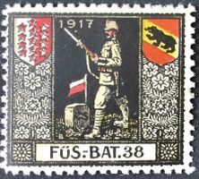 Füsilier Bat 38, weiss, 1.WK, Wi 3.Div 24